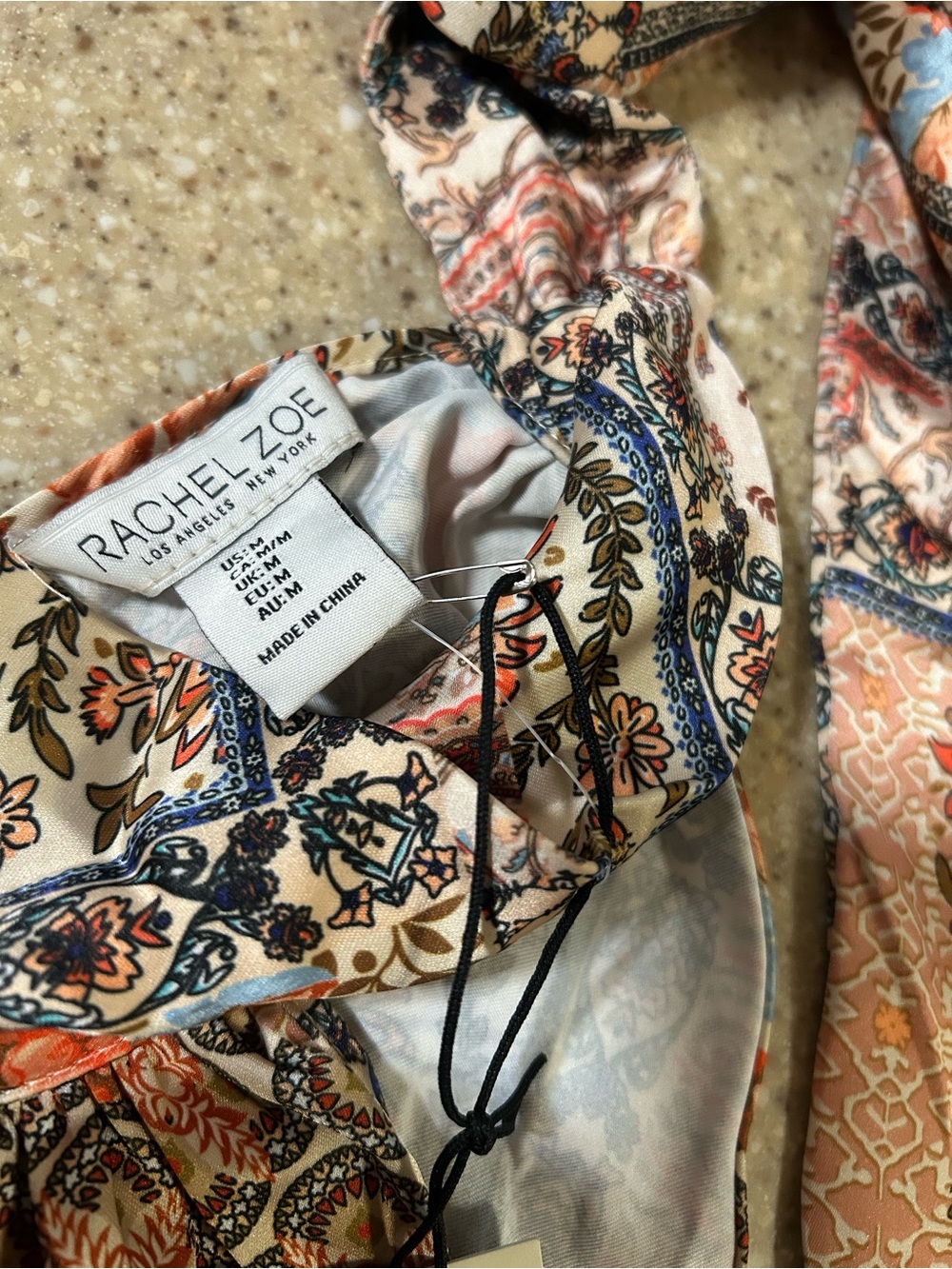 NWT Rachel Zoe Paisley Patchwork Halter Blouse Medium Mock Neck Boho Resort Top - Picture 6 of 7